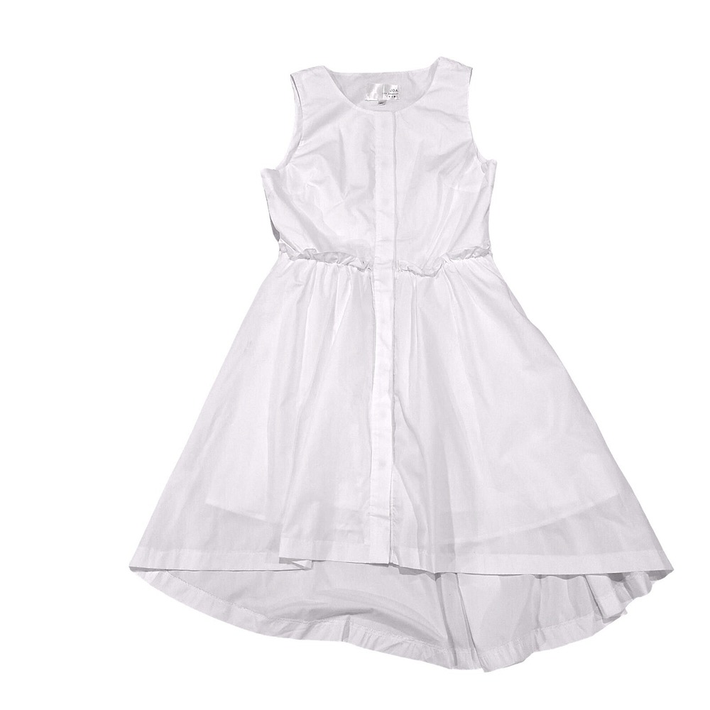 JOA White Minimalist Shirtdress Cotton Poplin Women's Size M Modern Preppy